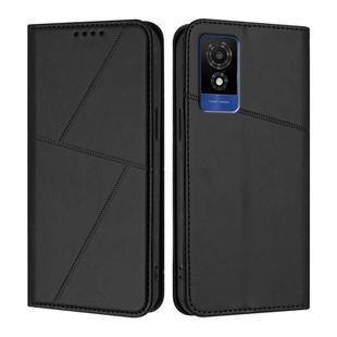 For TCL 501 Strong Magnetic Frosted Flip Leather Phone Case(Black)
