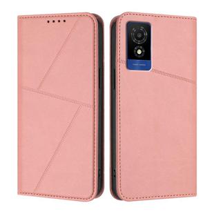 For TCL 501 Strong Magnetic Frosted Flip Leather Phone Case(Pink)