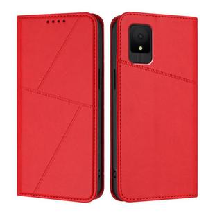 For TCL 502 / TCL K11 Strong Magnetic Frosted Flip Leather Phone Case(Red)