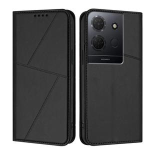 For TCL 503 Strong Magnetic Frosted Flip Leather Phone Case(Black)