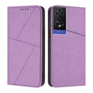 For TCL 505 Strong Magnetic Frosted Flip Leather Phone Case(Light Purple)
