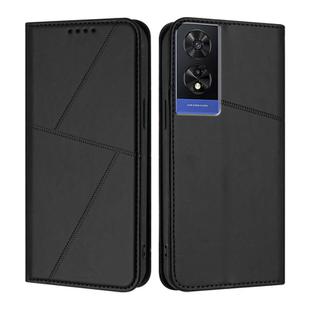 For TCL 505 Strong Magnetic Frosted Flip Leather Phone Case(Black)