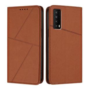 For TCL Stylus 5G Strong Magnetic Frosted Flip Leather Phone Case(Coffee Color)
