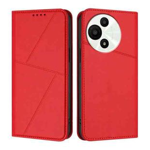 For TCL 60 SE / TCL 605 Strong Magnetic Frosted Flip Leather Phone Case(Red)