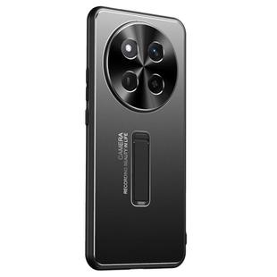 For Honor X60 Pro Frosted Metal Hybrid TPU Holder Phone Case(Black)
