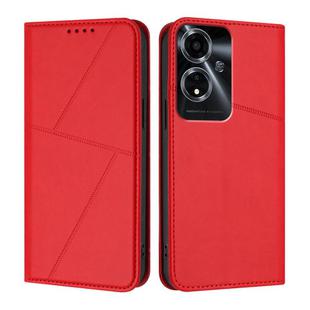 For OPPO A59 5G Strong Magnetic Frosted Flip Leather Phone Case(Red)