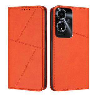 For OPPO A59 5G Strong Magnetic Frosted Flip Leather Phone Case(Orange)