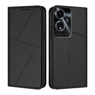 For OPPO A59 5G Strong Magnetic Frosted Flip Leather Phone Case(Black)