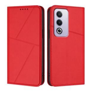 For OPPO A3 Japanese Strong Magnetic Frosted Flip Leather Phone Case(Red)