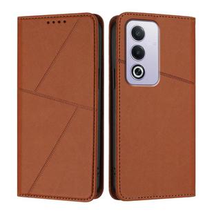 For OPPO A3 Japanese Strong Magnetic Frosted Flip Leather Phone Case(Coffee Color)