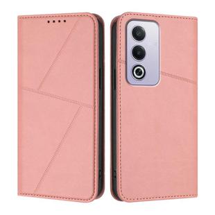 For OPPO A3 Japanese Strong Magnetic Frosted Flip Leather Phone Case(Pink)