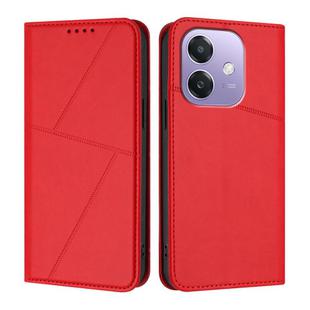 For OPPO A3x 5G Global Strong Magnetic Frosted Flip Leather Phone Case(Red)