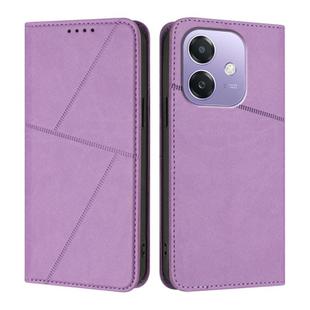 For OPPO A3x 5G Global Strong Magnetic Frosted Flip Leather Phone Case(Light Purple)