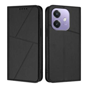 For OPPO A3x 5G Global Strong Magnetic Frosted Flip Leather Phone Case(Black)