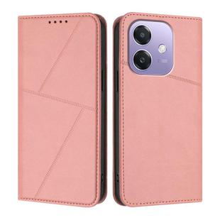 For OPPO A3x 5G Global Strong Magnetic Frosted Flip Leather Phone Case(Pink)