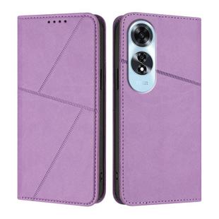 For OPPO A60 4G Strong Magnetic Frosted Flip Leather Phone Case(Light Purple)