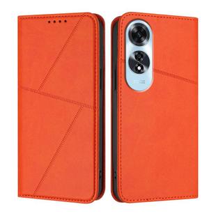 For OPPO A60 4G Strong Magnetic Frosted Flip Leather Phone Case(Orange)