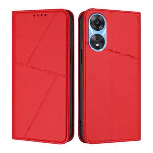 For OPPO A58 4G Strong Magnetic Frosted Flip Leather Phone Case(Red)