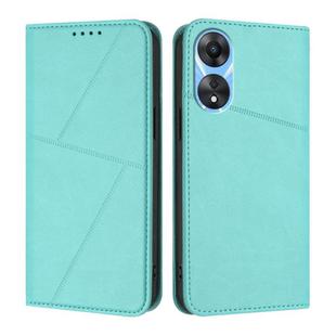 For OPPO A58 4G Strong Magnetic Frosted Flip Leather Phone Case(Light Blue)