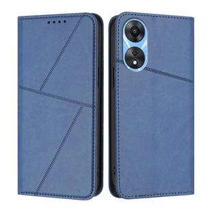 For OPPO A78 4G Strong Magnetic Frosted Flip Leather Phone Case(Royal Blue)
