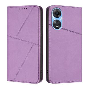 For OPPO A78 4G Strong Magnetic Frosted Flip Leather Phone Case(Light Purple)
