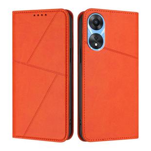 For OPPO A78 4G Strong Magnetic Frosted Flip Leather Phone Case(Orange)