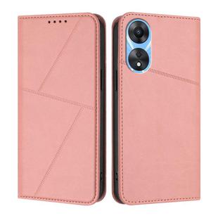 For OPPO A78 4G Strong Magnetic Frosted Flip Leather Phone Case(Pink)