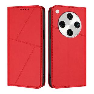 For OPPO Find X8 Pro Strong Magnetic Frosted Flip Leather Phone Case(Red)