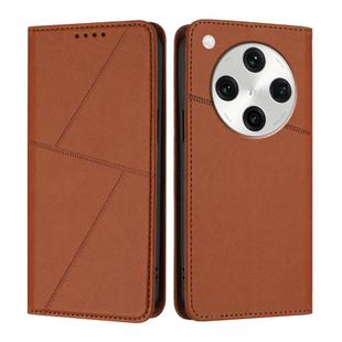 For OPPO Find X8 Pro Strong Magnetic Frosted Flip Leather Phone Case(Coffee Color)