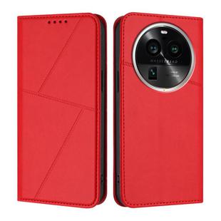For OPPO Find X6 Pro Strong Magnetic Frosted Flip Leather Phone Case(Red)