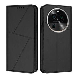 For OPPO Find X6 Pro Strong Magnetic Frosted Flip Leather Phone Case(Black)