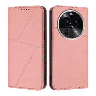 For OPPO Find X6 Pro Strong Magnetic Frosted Flip Leather Phone Case(Pink)