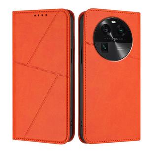 For OPPO Find X6 Strong Magnetic Frosted Flip Leather Phone Case(Orange)
