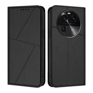 For OPPO Find X6 Strong Magnetic Frosted Flip Leather Phone Case(Black)