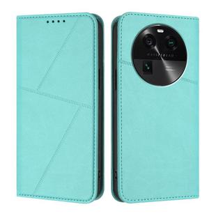 For OPPO Find X6 Strong Magnetic Frosted Flip Leather Phone Case(Light Blue)