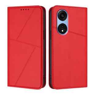 For OPPO A1 Pro Strong Magnetic Frosted Flip Leather Phone Case(Red)