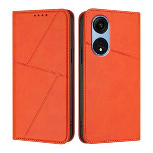 For OPPO A1 Pro Strong Magnetic Frosted Flip Leather Phone Case(Orange)