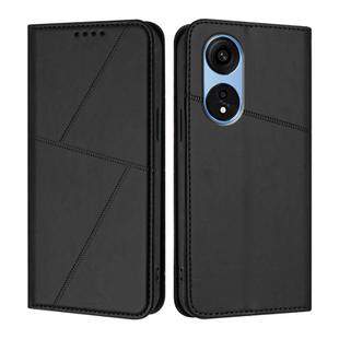 For OPPO A1 Pro Strong Magnetic Frosted Flip Leather Phone Case(Black)