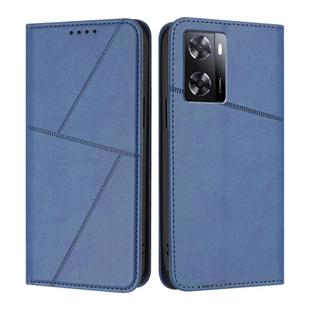 For OPPO A57 4G Strong Magnetic Frosted Flip Leather Phone Case(Royal Blue)