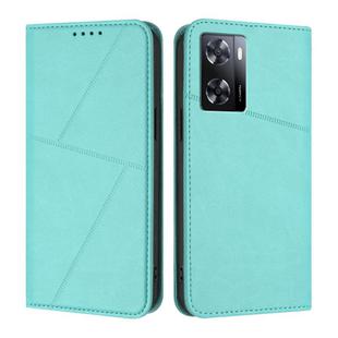For OPPO A57 4G Strong Magnetic Frosted Flip Leather Phone Case(Light Blue)