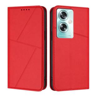 For OPPO A79 5G Strong Magnetic Frosted Flip Leather Phone Case(Red)