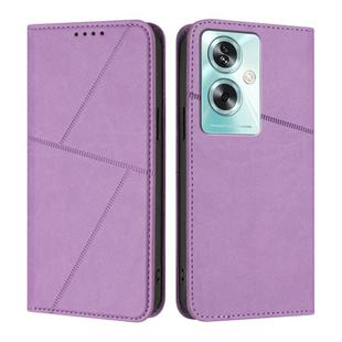 For OPPO A79 5G Strong Magnetic Frosted Flip Leather Phone Case(Light Purple)
