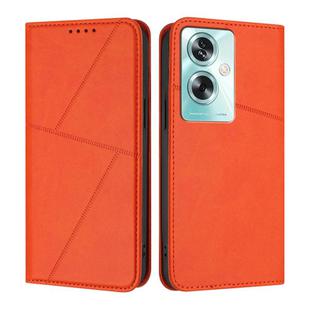 For OPPO A79 5G Strong Magnetic Frosted Flip Leather Phone Case(Orange)