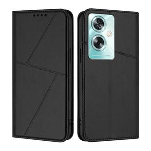 For OPPO A79 5G Strong Magnetic Frosted Flip Leather Phone Case(Black)