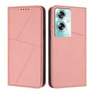 For OPPO A79 5G Strong Magnetic Frosted Flip Leather Phone Case(Pink)