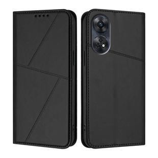 For OPPO Reno8 T 4G Strong Magnetic Frosted Flip Leather Phone Case(Black)