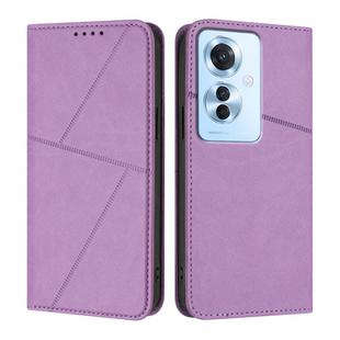 For OPPO Reno11 F Strong Magnetic Frosted Flip Leather Phone Case(Light Purple)