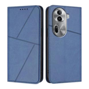 For OPPO Reno11 Pro Strong Magnetic Frosted Flip Leather Phone Case(Royal Blue)