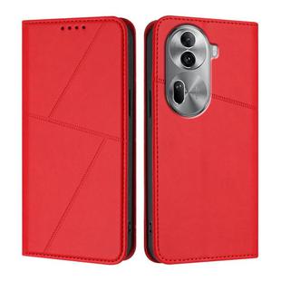 For OPPO Reno11 Pro Strong Magnetic Frosted Flip Leather Phone Case(Red)