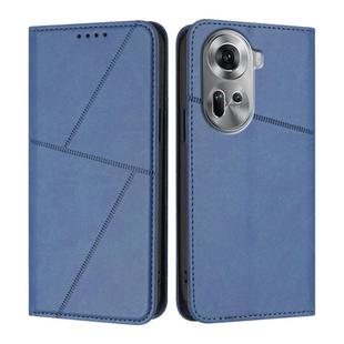 For OPPO Reno11 Global Strong Magnetic Frosted Flip Leather Phone Case(Royal Blue)
